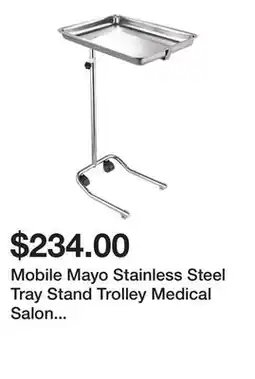 Newegg Mobile Mayo Stainless Steel Tray Stand Trolley Medical Salon Equipment Tattoo offer