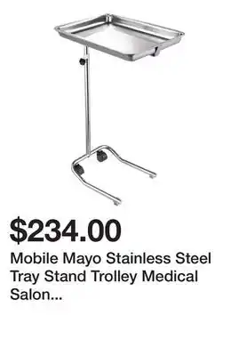 Newegg Mobile Mayo Stainless Steel Tray Stand Trolley Medical Salon Equipment Tattoo offer