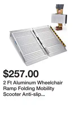 Newegg 2 Ft Aluminum Wheelchair Ramp Folding Mobility Scooter Anti-slip 600 Lbs Steps offer