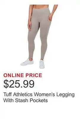 Costco Tuff Athletics Women's Legging With Stash Pockets offer