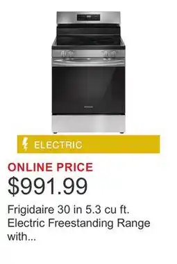 Costco Frigidaire 30 in 5.3 cu ft. Electric Freestanding Range with EvenTemp Cooktop offer