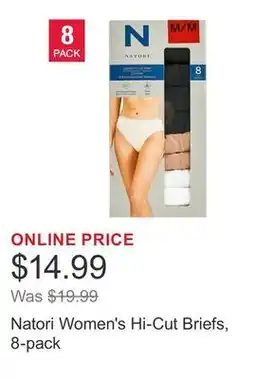 Costco Natori Women's Hi-Cut Briefs, 8-pack offer