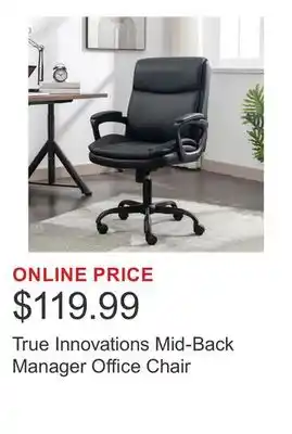 Costco True Innovations Mid-Back Manager Office Chair offer