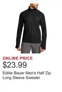 Costco Eddie Bauer Men's Half Zip Long Sleeve Sweater offer