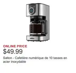 Costco Salton - Cafetière numérique de 10 tasses en acier inoxydable offer