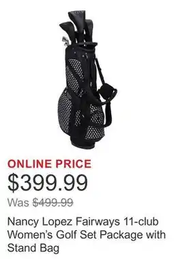 Costco Nancy Lopez Fairways 11-club Women's Golf Set Package with Stand Bag offer