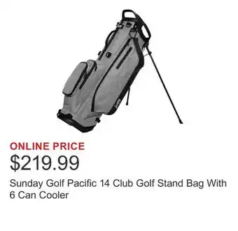 Costco Sunday Golf Pacific 14 Club Golf Stand Bag With 6 Can Cooler offer