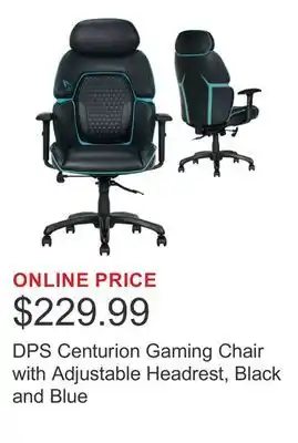 Costco DPS Centurion Gaming Chair with Adjustable Headrest, Black and Blue offer