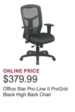 Costco Office Star Pro-Line II ProGrid Black High Back Chair offer