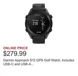 Costco Garmin Approach S12 GPS Golf Watch, Includes USB-C and USB-A Charging Cables offer