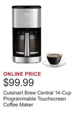 Costco Cuisinart Brew Central 14-Cup Programmable Touchscreen Coffee Maker offer