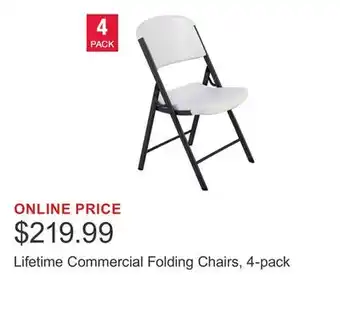 Costco Lifetime Commercial Folding Chairs, 4-pack offer