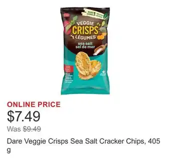 Costco Dare Veggie Crisps Sea Salt Cracker Chips, 405 g offer