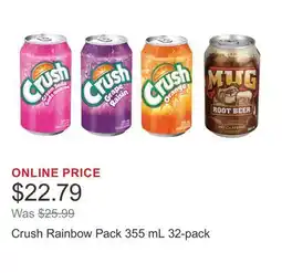 Costco Crush Rainbow Pack 355 mL 32-pack offer