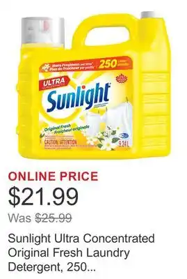 Costco Sunlight Ultra Concentrated Original Fresh Laundry Detergent, 250 Loads offer