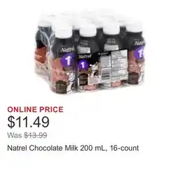 Costco Natrel Chocolate Milk 200 mL, 16-count offer