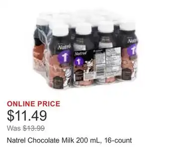 Costco Natrel Chocolate Milk 200 mL, 16-count offer