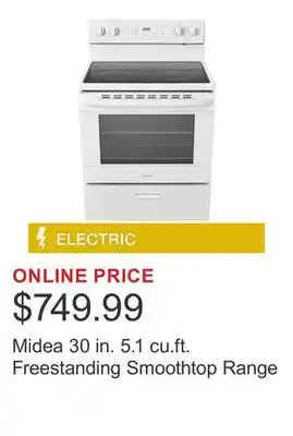 Costco Midea 30 in. 5.1 cu.ft. Freestanding Smoothtop Range offer