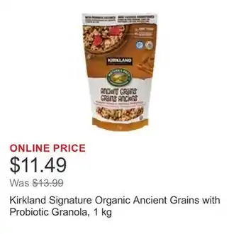 Costco Kirkland Signature Organic Ancient Grains with Probiotic Granola, 1 kg offer