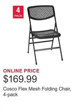 Costco Cosco Flex Mesh Folding Chair, 4-pack offer