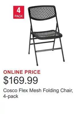 Costco Cosco Flex Mesh Folding Chair, 4-pack offer