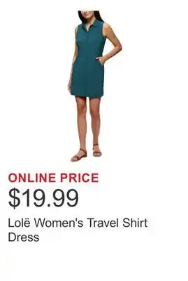 Costco Lolë Women's Travel Shirt Dress offer