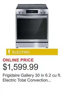 Costco Frigidaire Gallery 30 in 6.2 cu ft. Electric Total Convection 5-Burner Range with Air Fry offer