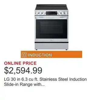 Costco LG 30 in 6.3 cu ft. Stainless Steel Induction Slide-in Range with ProBake Convection offer