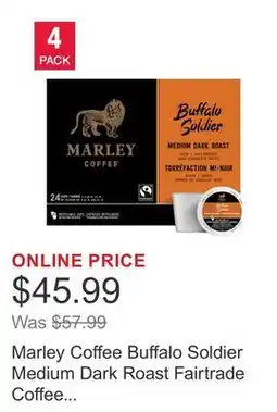 Costco Marley Coffee Buffalo Soldier Medium Dark Roast Fairtrade Coffee K-Cup Pods, 96-count offer