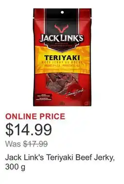 Costco Jack Link's Teriyaki Beef Jerky, 300 g offer