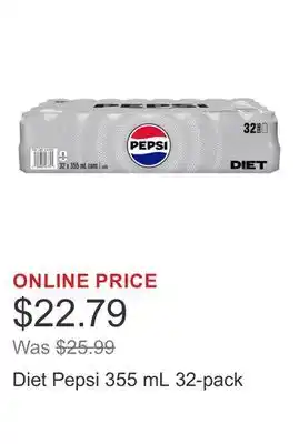 Costco Diet Pepsi 355 mL 32-pack offer