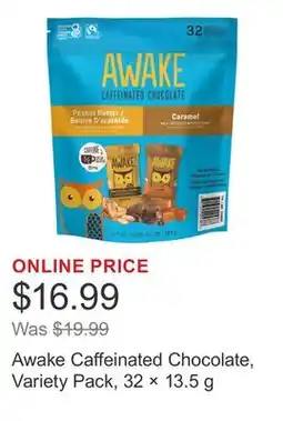 Costco Awake Caffeinated Chocolate, Variety Pack, 32 × 13.5 g offer