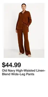 Old Navy Old Navy High-Waisted Linen-Blend Wide-Leg Pants offer