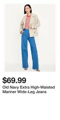 Old Navy Old Navy Extra High-Waisted Mariner Wide-Leg Jeans offer