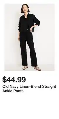 Old Navy Old Navy Linen-Blend Straight Ankle Pants offer