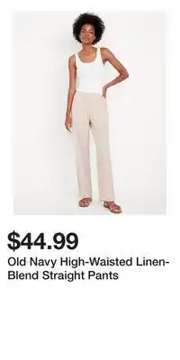 Old Navy Old Navy High-Waisted Linen-Blend Straight Pants offer