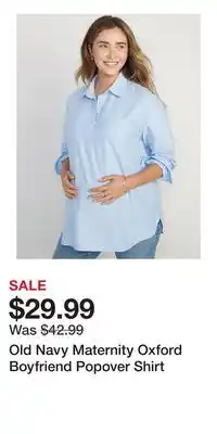 Old Navy Old Navy Maternity Oxford Boyfriend Popover Shirt offer