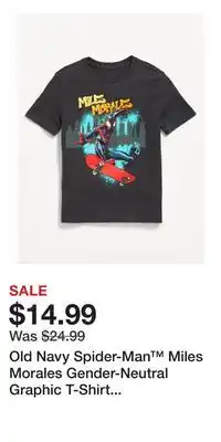 Old Navy Old Navy Spider-Man Miles Morales Gender-Neutral Graphic T-Shirt for Kids offer