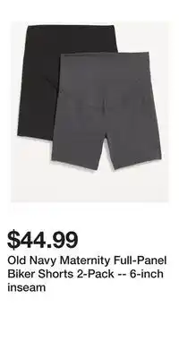 Old Navy Old Navy Maternity Full-Panel Biker Shorts 2-Pack -- 6-inch inseam offer