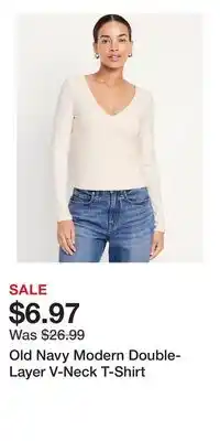 Old Navy Old Navy Modern Double-Layer V-Neck T-Shirt offer