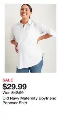 Old Navy Old Navy Maternity Boyfriend Popover Shirt offer