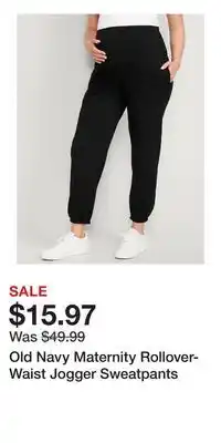 Old Navy Old Navy Maternity Rollover-Waist Jogger Sweatpants offer