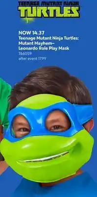 Toys R us Teenage Mutant Ninja Turtles: Mutant Mayhem– Leonardo Role Play Mask offer