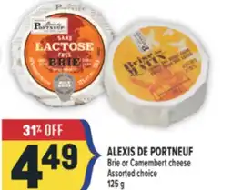 Marché Adonis ALEXIS DE PORTNEUF Brie or Camembert cheese offer