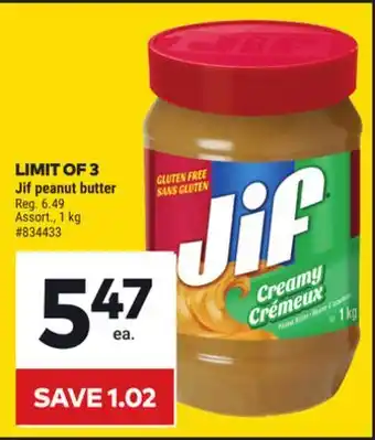 Giant Tiger Jif peanut butter offer