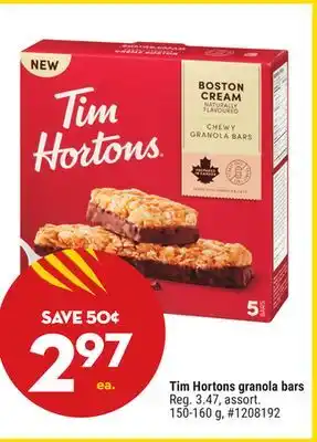 Giant Tiger Tim Hortons granola bars offer