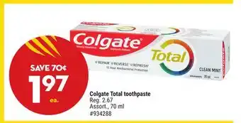 Giant Tiger Colgate Total toothpaste offer