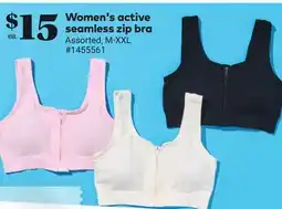 Giant Tiger Women's active seamless zip bra offer