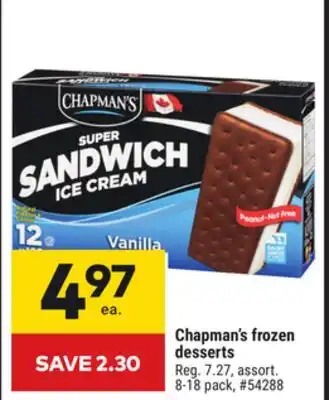 Giant Tiger Chapman's frozen desserts offer