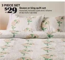 Giant Tiger Queen or king quilt set offer